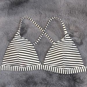 HOLLISTER Striped Black & White Bikini Top